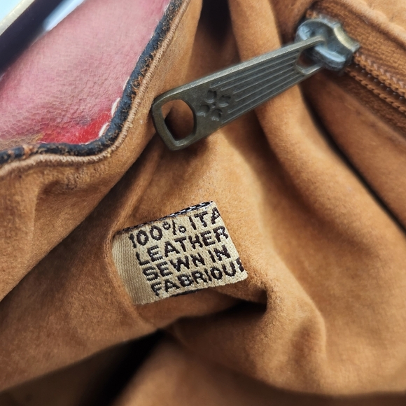 Patricia Nash Ferrera Frame Floral Shoulder Clutch Satchel Leather Bag Brown - Picture 14 of 16